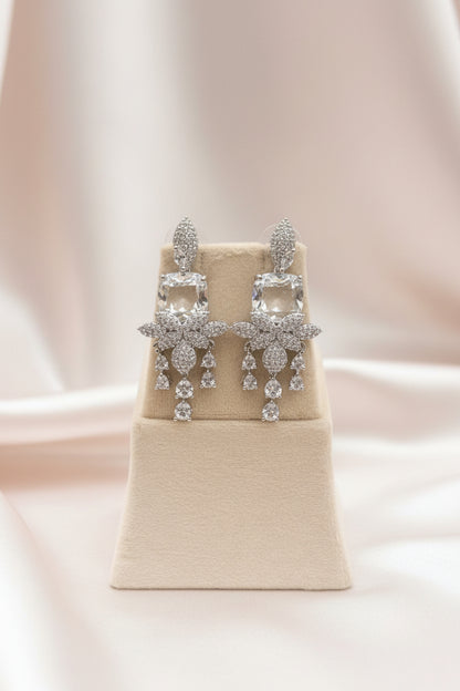 Elara Crystal American Diamond Earrings