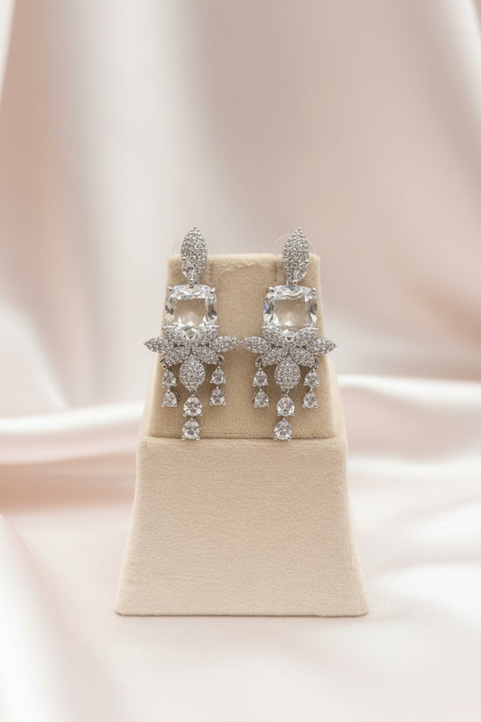 Elara Crystal American Diamond Earrings