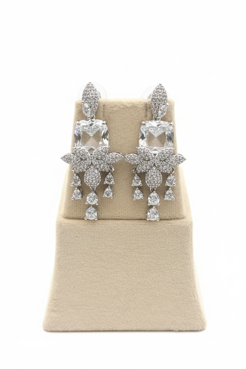 Elara Crystal American Diamond Earrings