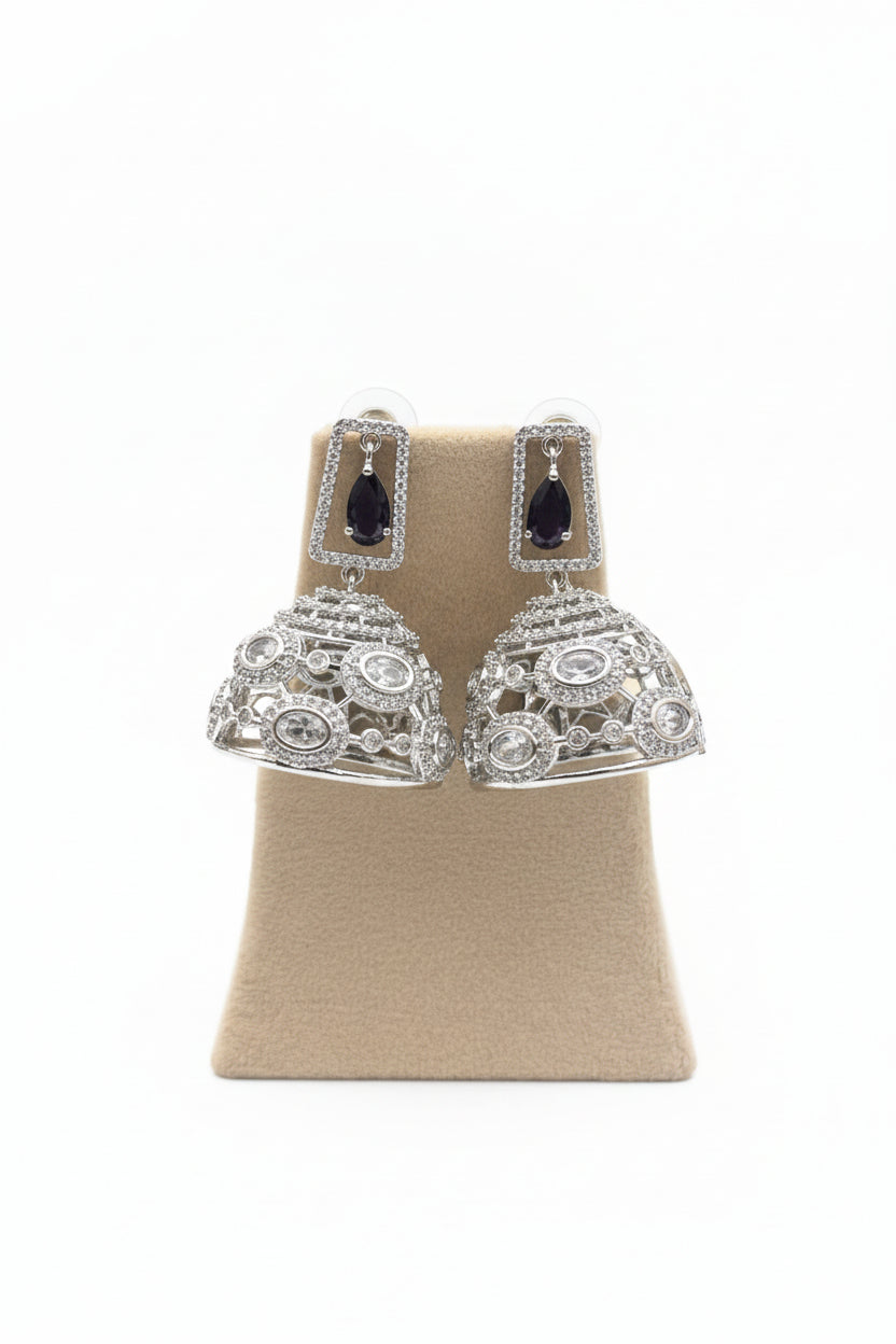Amara Amethyst American Diamond Jhumkas
