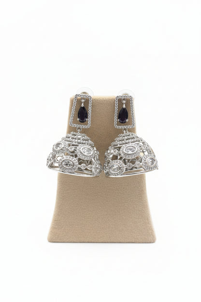 Amara Amethyst American Diamond Jhumkas