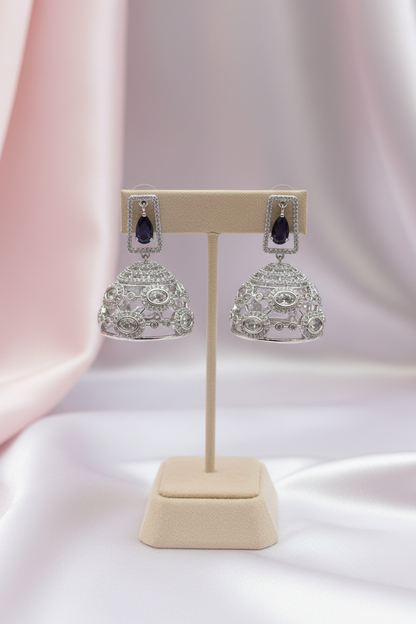Amara Amethyst American Diamond Jhumkas