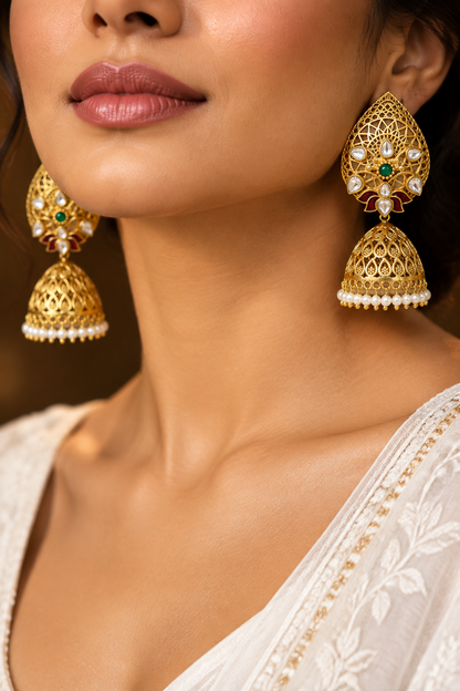 Meher Kundan Jhumkas