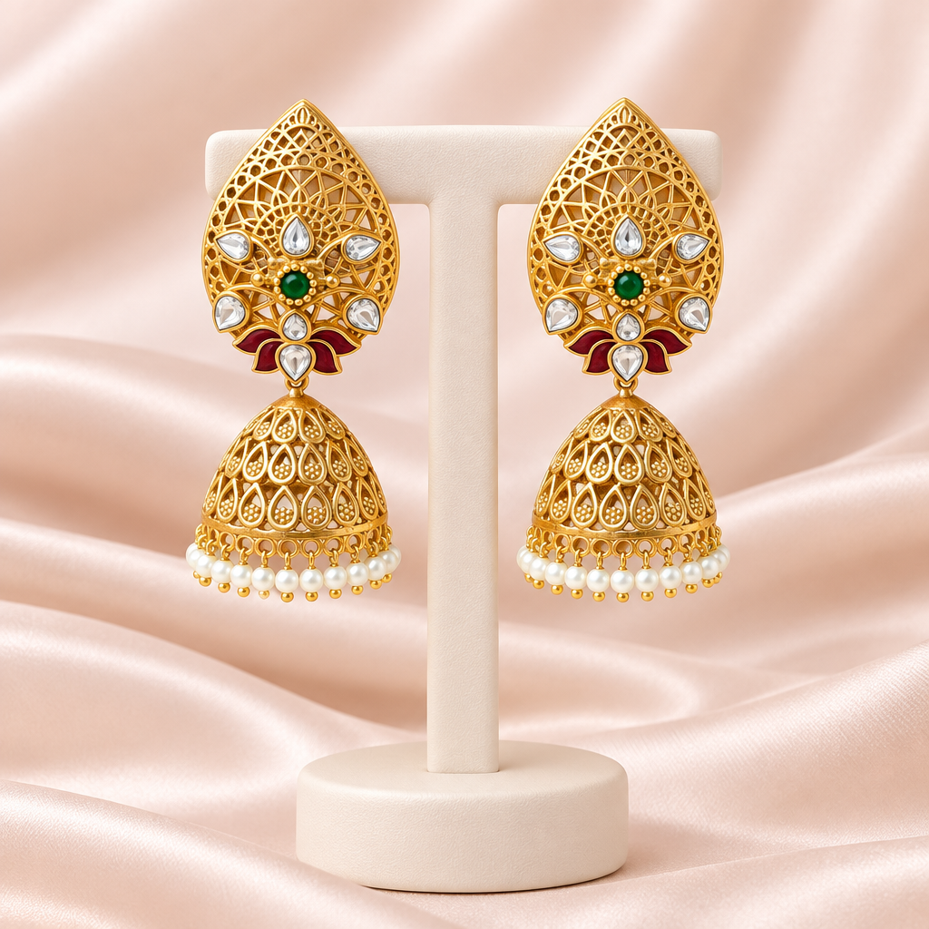 Meher Kundan Jhumkas