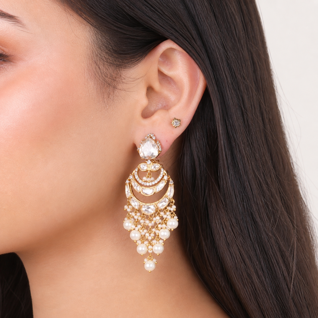 Elara Pearl Chand Earrings