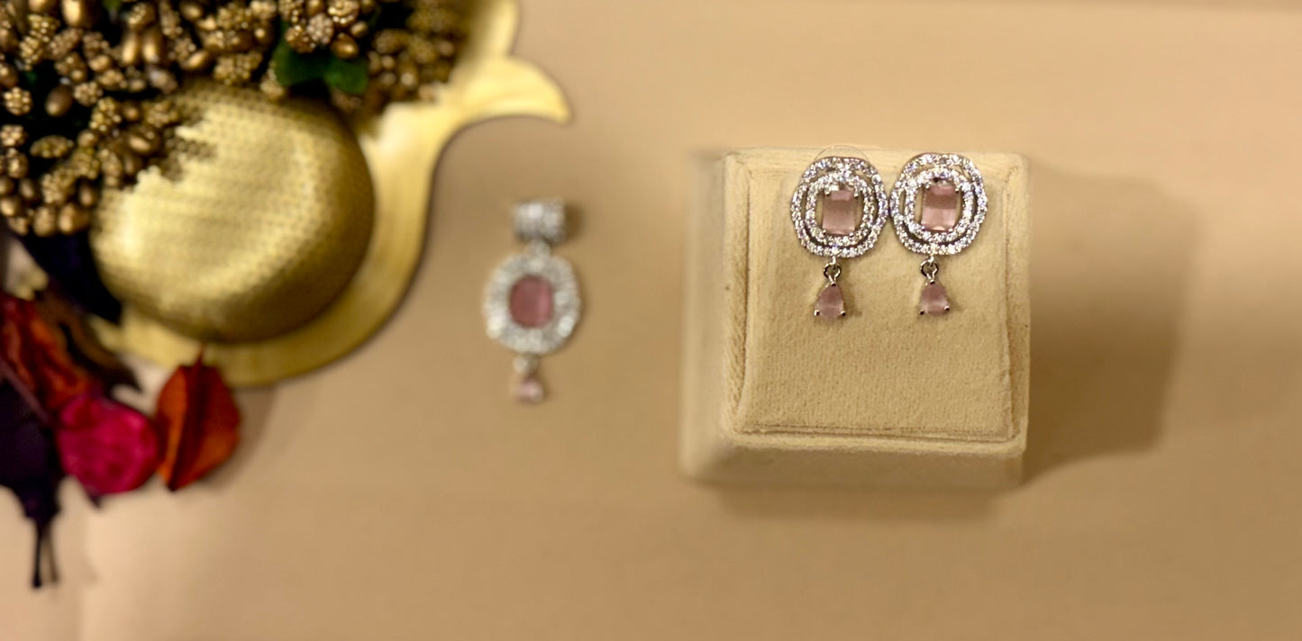 Pink Halo Pendant Set