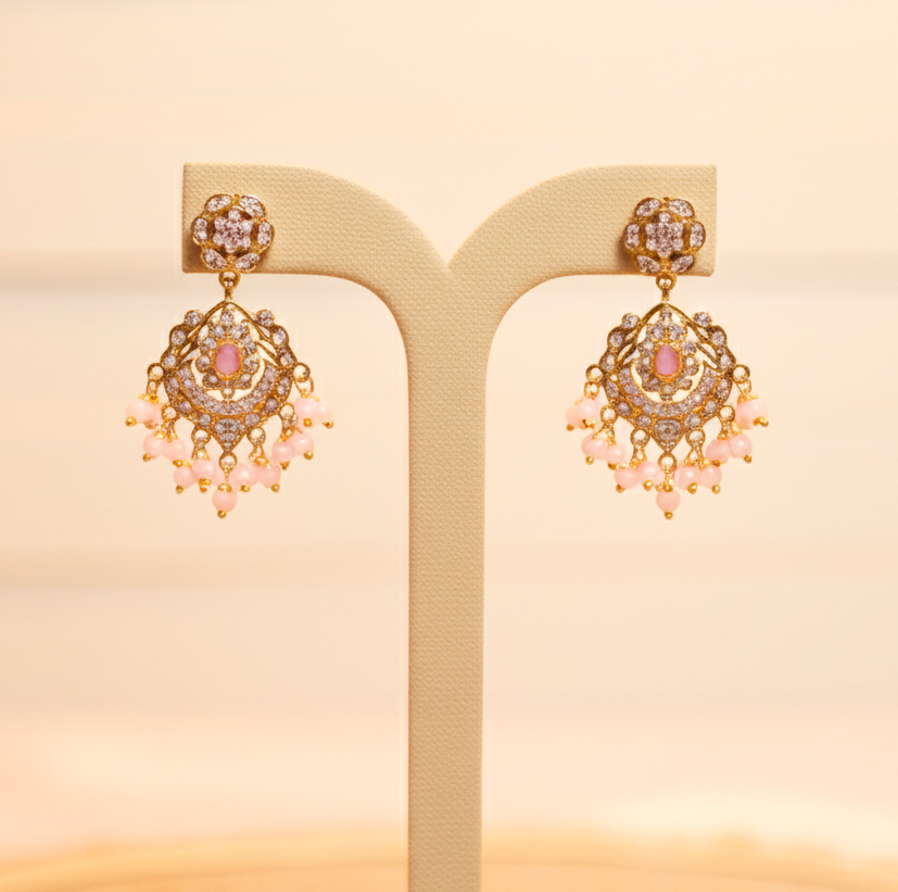 Blush Pink Jadau Jewellery Set