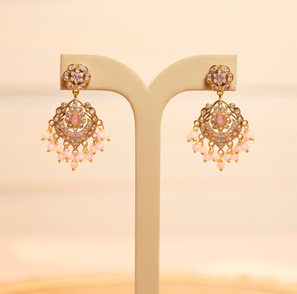 Blush Pink Jadau Jewellery Set
