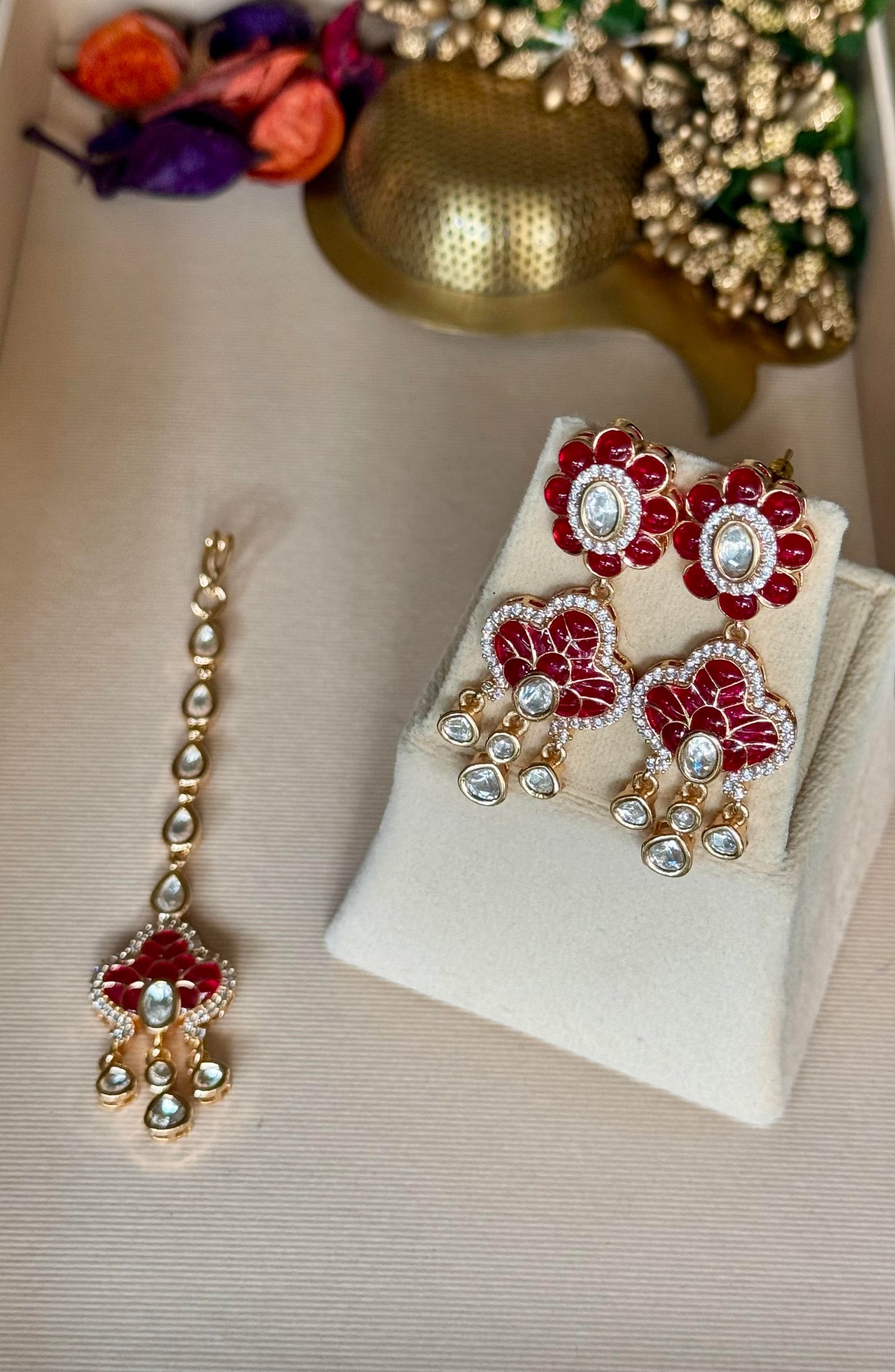 Ruby Zehra Crystal Jewellery Set