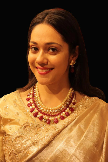 Regal Ruby Cascade Necklace Set