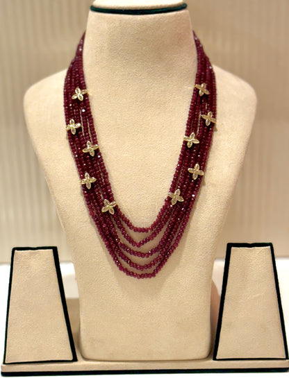 Ruby Red Aahira Strand Mala