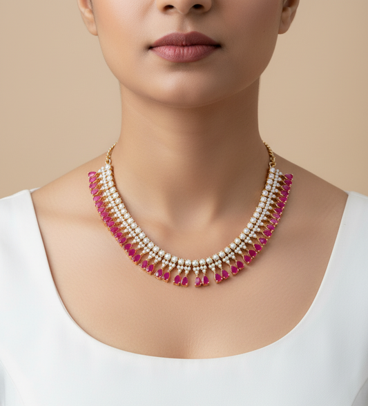 Aashni Ruby Pearl Jewellery Set