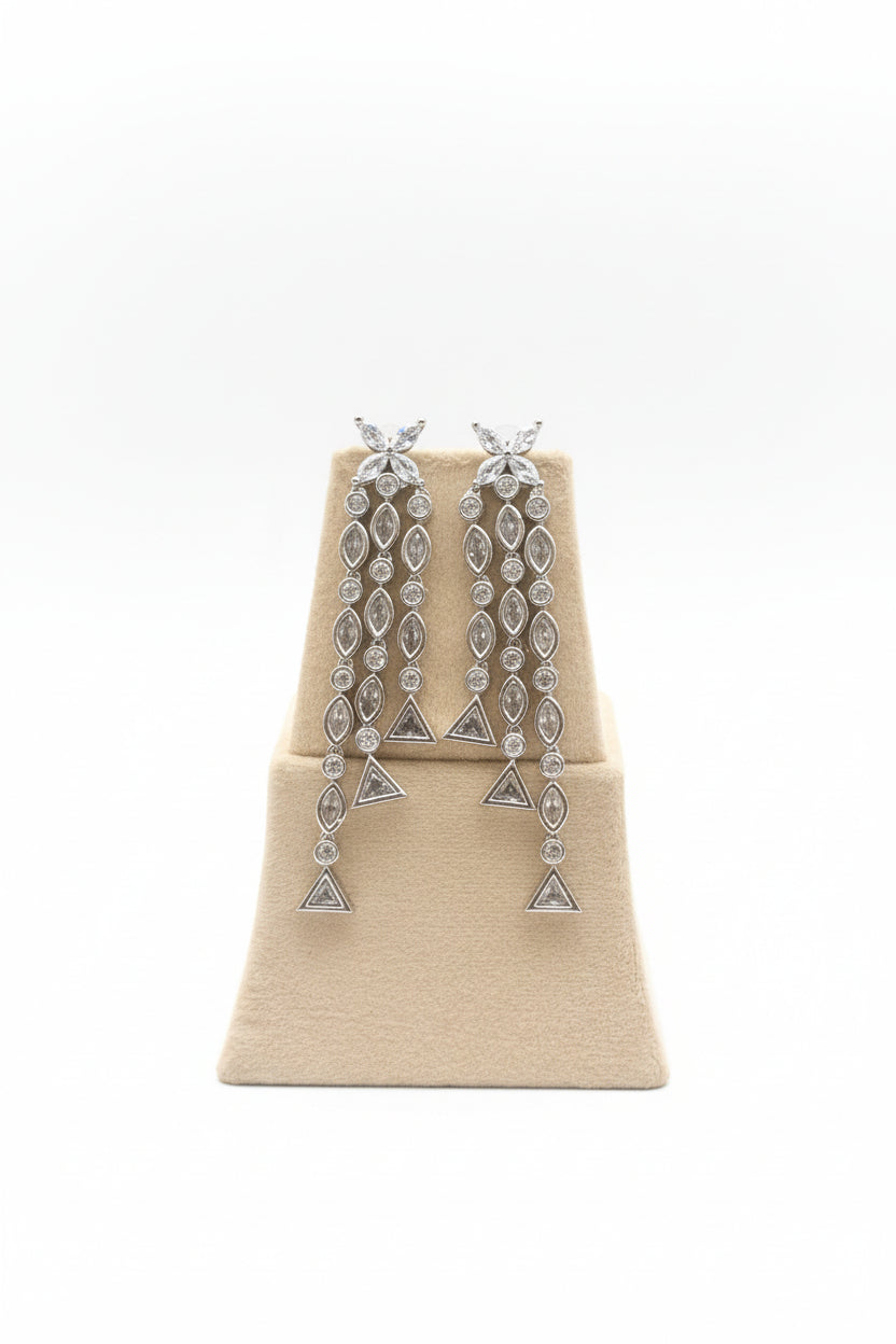 Veyra Geometric American Diamond Earrings