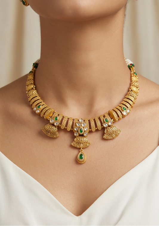 Eshani Temple Bloom Jewellery Set