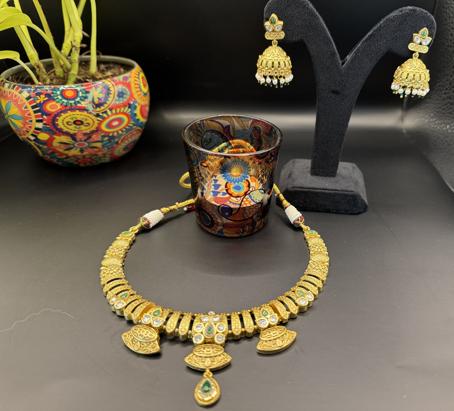 Eshani Temple Bloom Jewellery Set