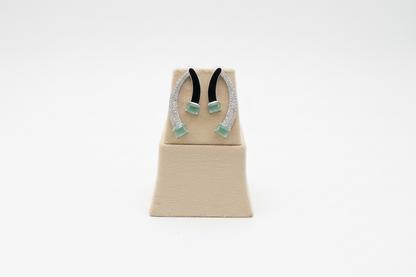 Veyla Mint & Noir American Diamond Earrings