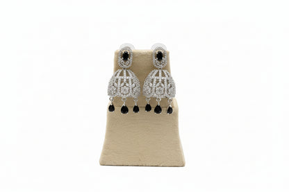 Noiré Black American Diamond Jhumkas