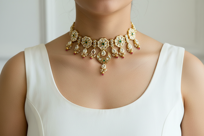 Ziva Floral Kundan Jewellery Set