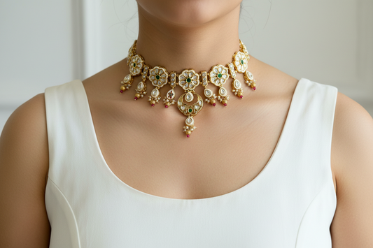 Ziva Floral Kundan Jewellery Set