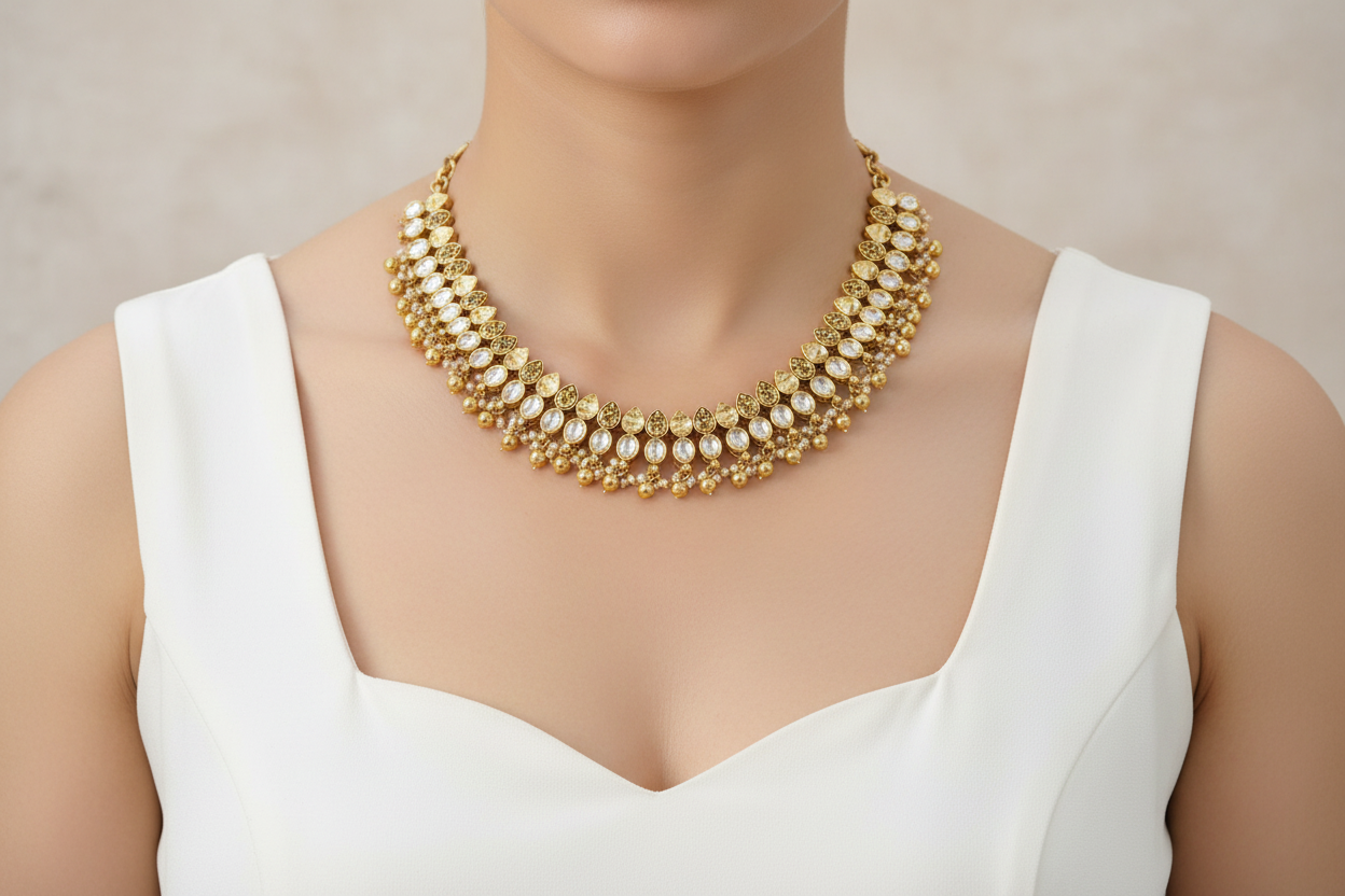 Golden Tarash Jewellery Set