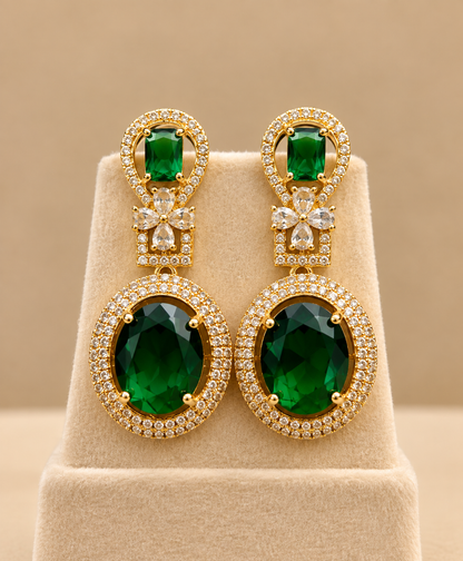 Emerelle Green American Diamond Earrings