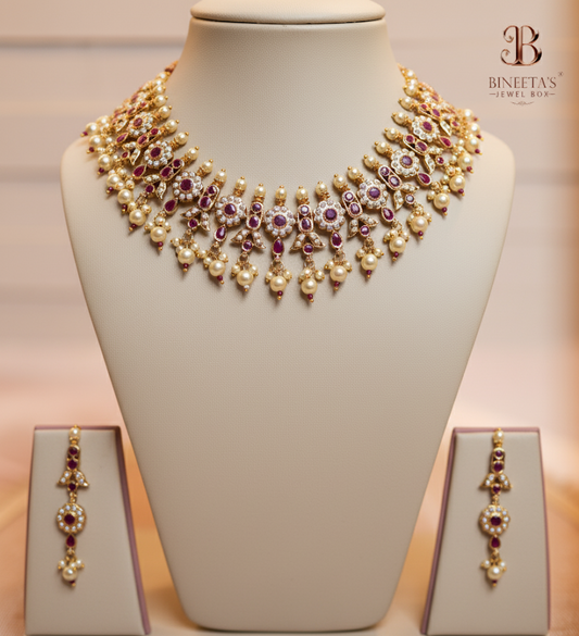 Rajviva Ruby Pearl Set