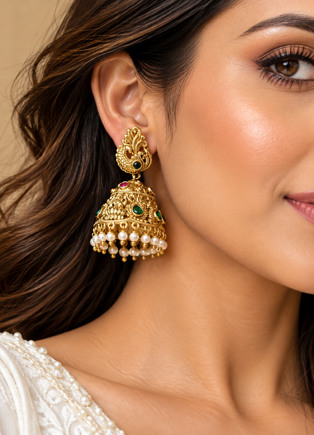 Nakshi Peacock Jhumkas