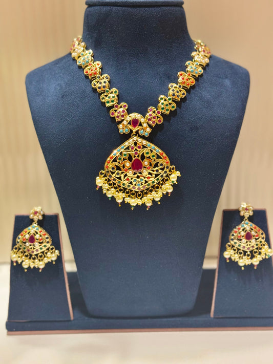 Navratan Saanjh Rajwada Jewellery Set