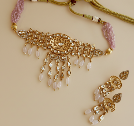 Pink Gulabi Adaa Kundan Choker Set