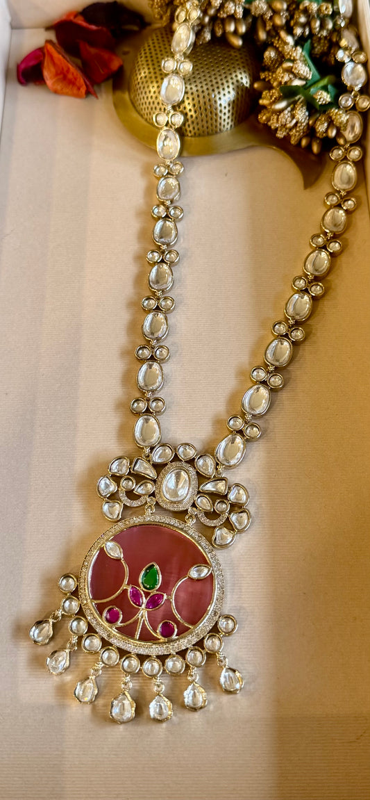 Pink Eclat Kundan Jewellery Set