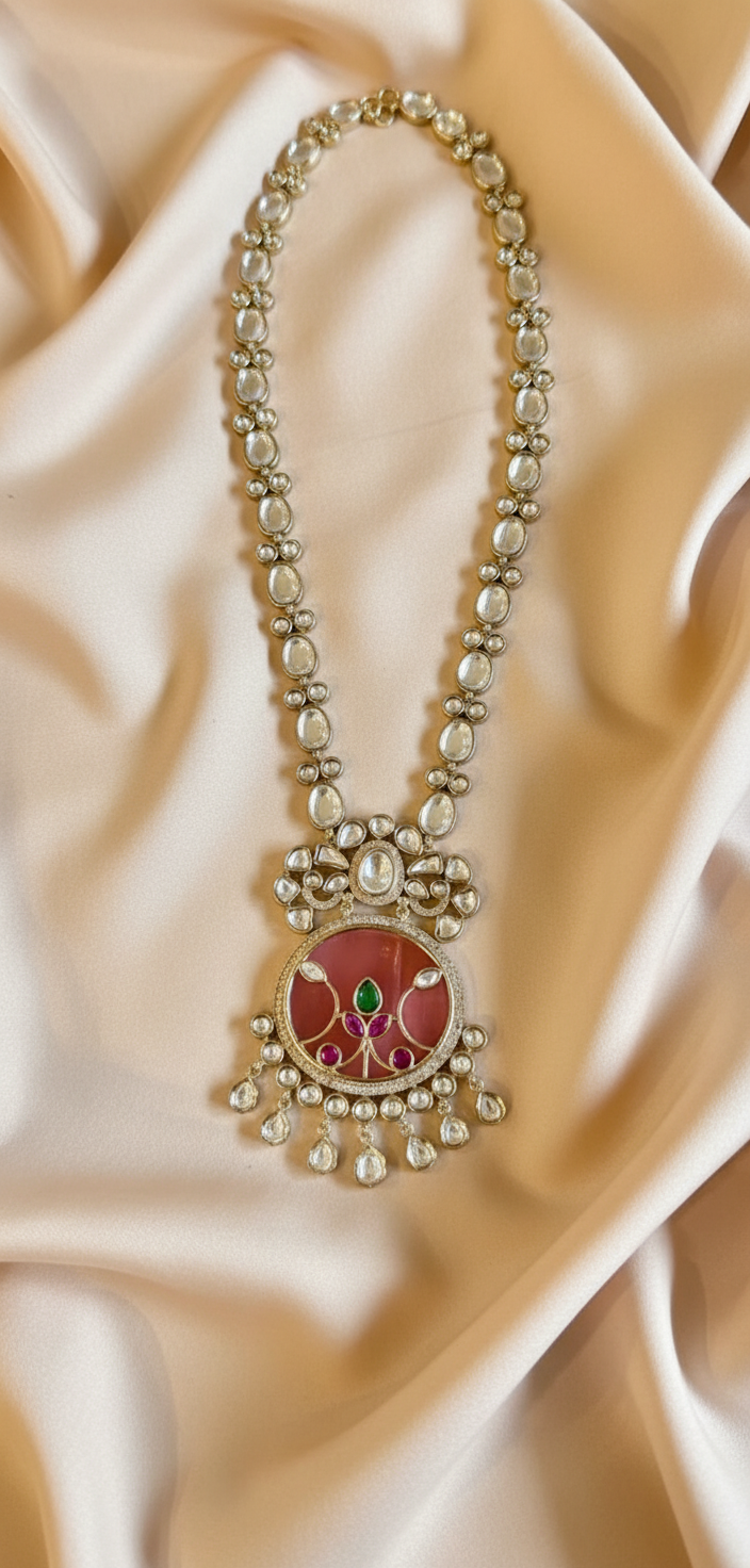 Pink Eclat Kundan Jewellery Set