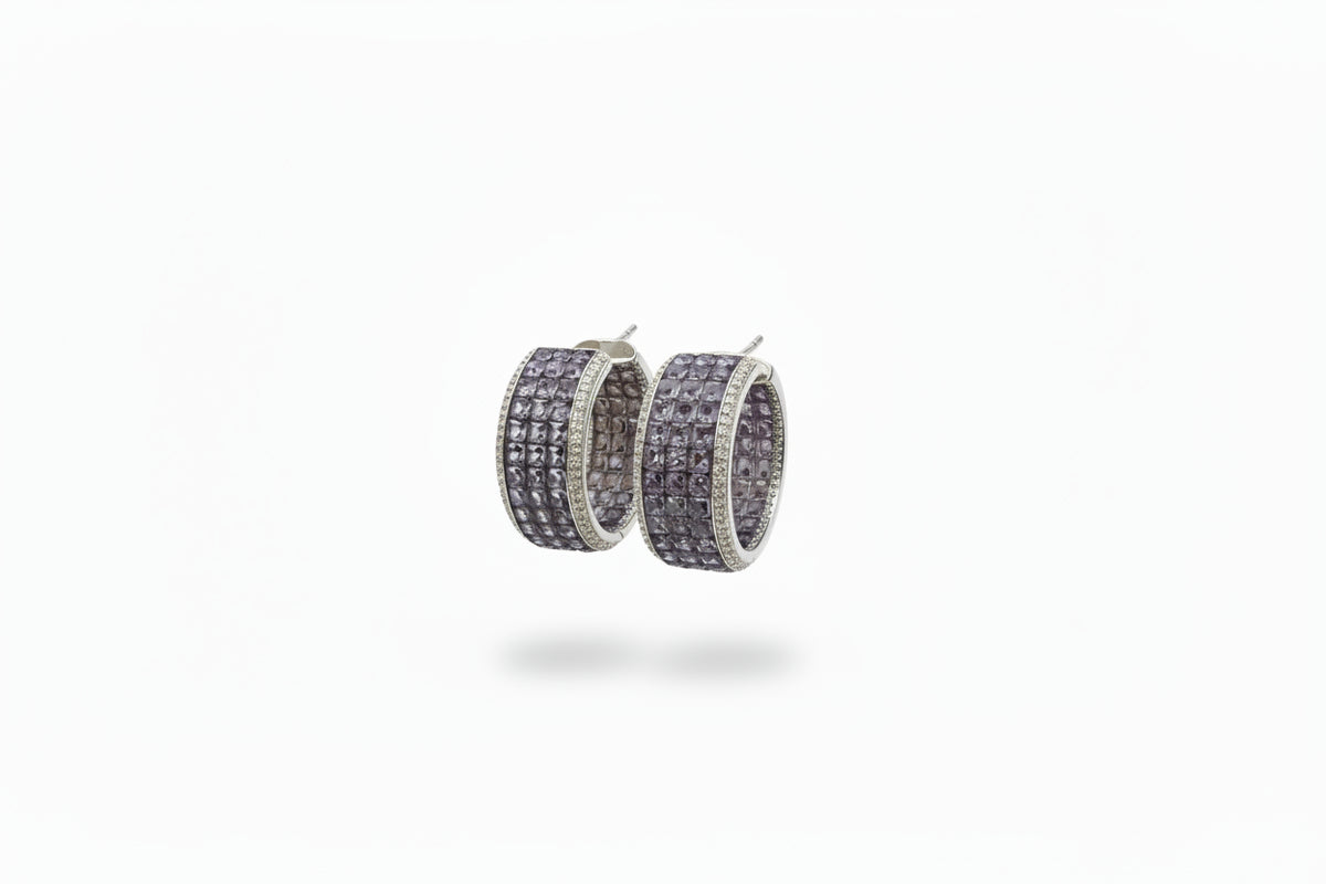 Lavelle Amethyst American Diamond Hoops