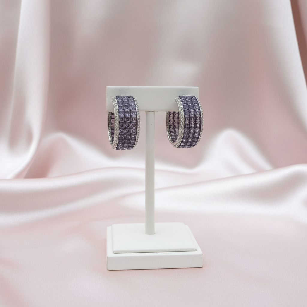 Lavelle Amethyst American Diamond Hoops