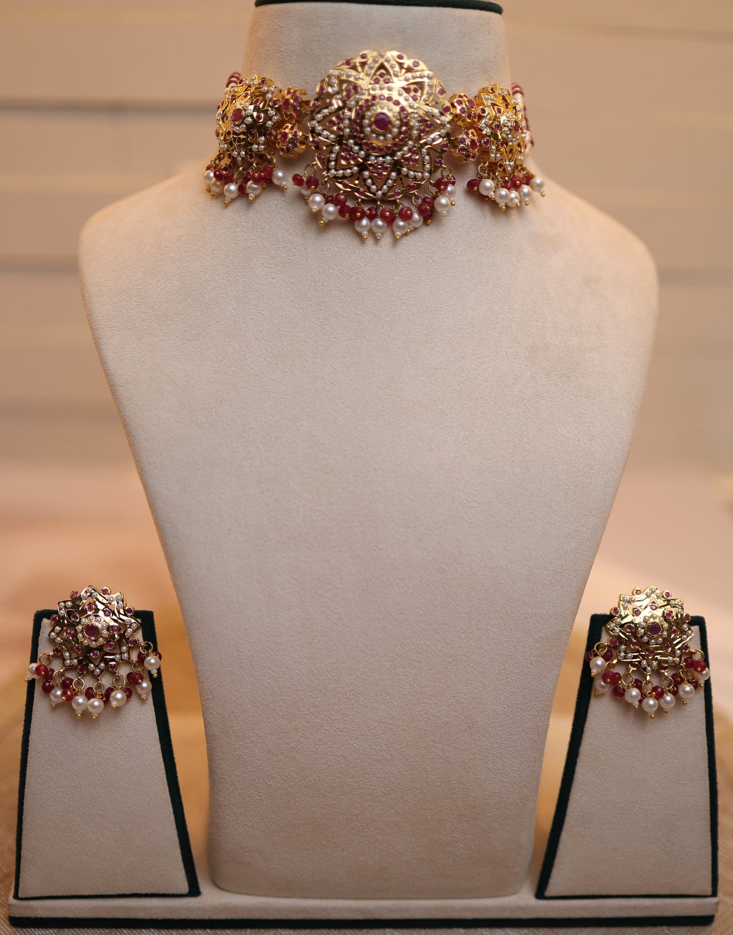 Arzani Ruby Red Choker Set