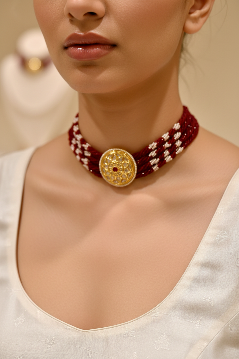 Ruby Choker Jewellery Set