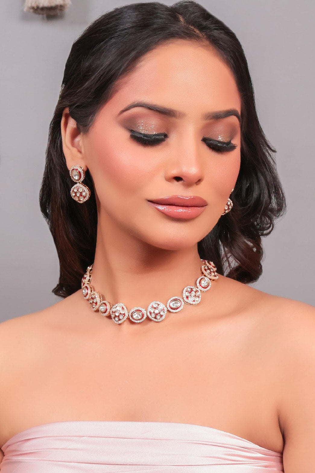 Red Zareen Glow Jewellery Set