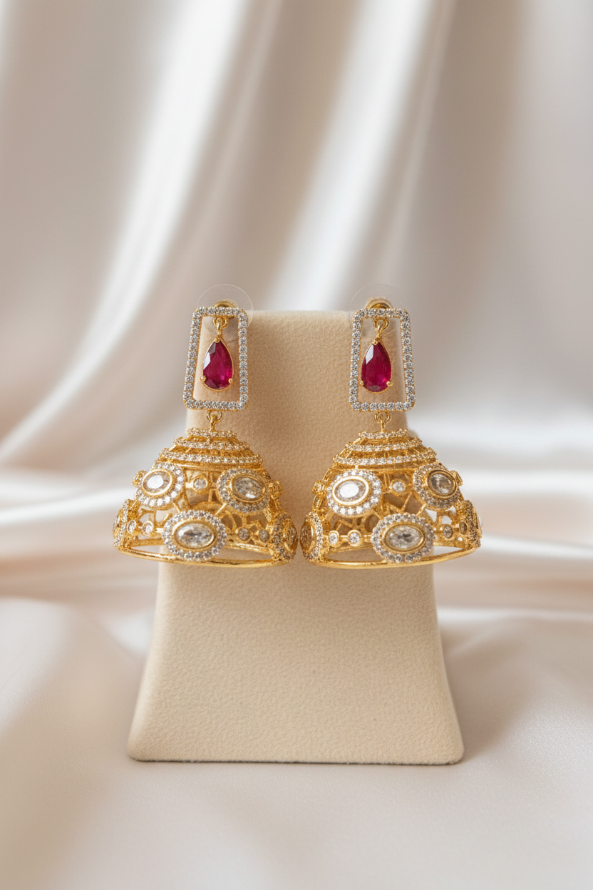 Ruhani Ruby Polki Jhumkas