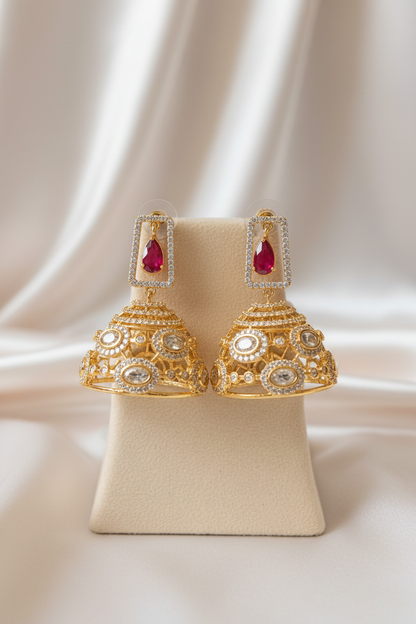 Ruhani Ruby Polki Jhumkas