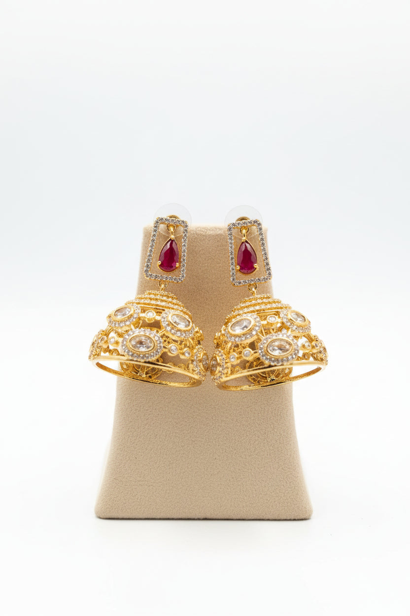 Ruhani Ruby Polki Jhumkas