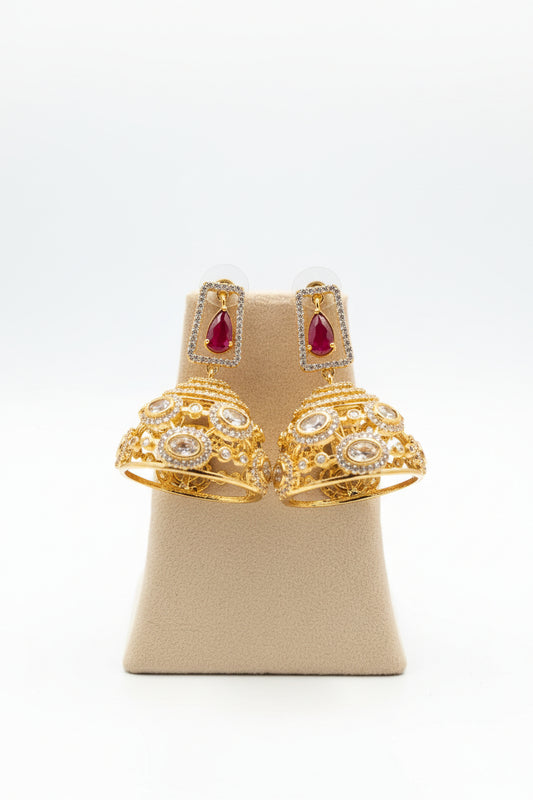 Ruhani Ruby Polki Jhumkas