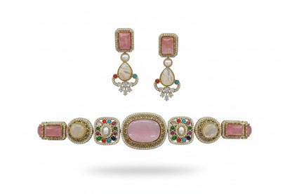 Mehr Rose Polki Choker Set
