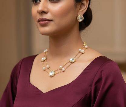 Aarvi Pearl Necklace Set