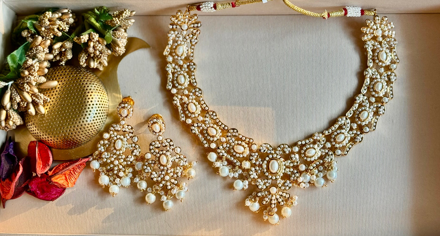 Ivory Sitara Kundan Pearl Set