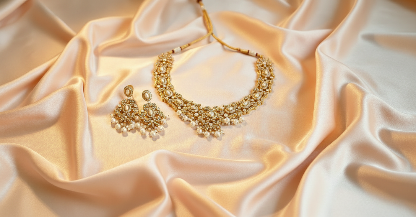 Ivory Sitara Kundan Pearl Set