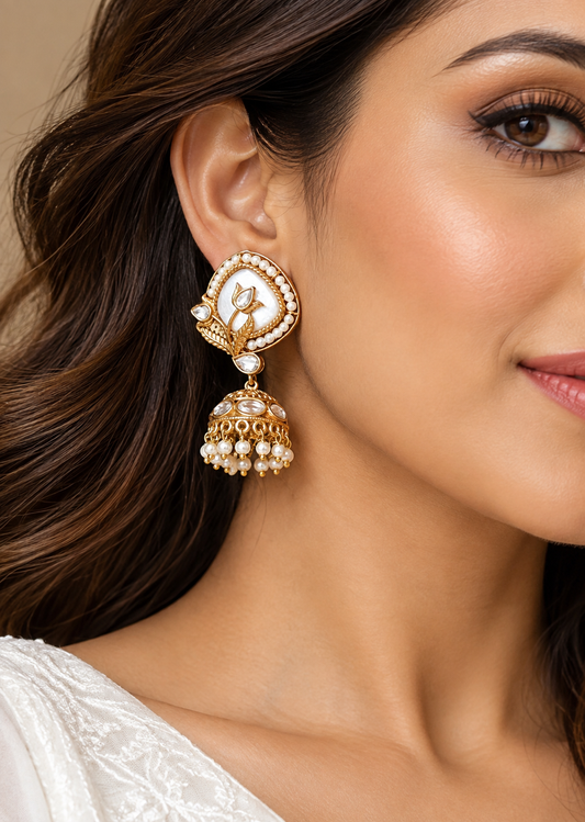 Aabha Mother of Pearl Jhumkas